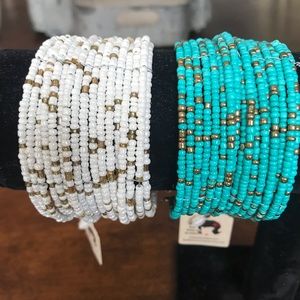 2 beaded wired bracelets. Brand new